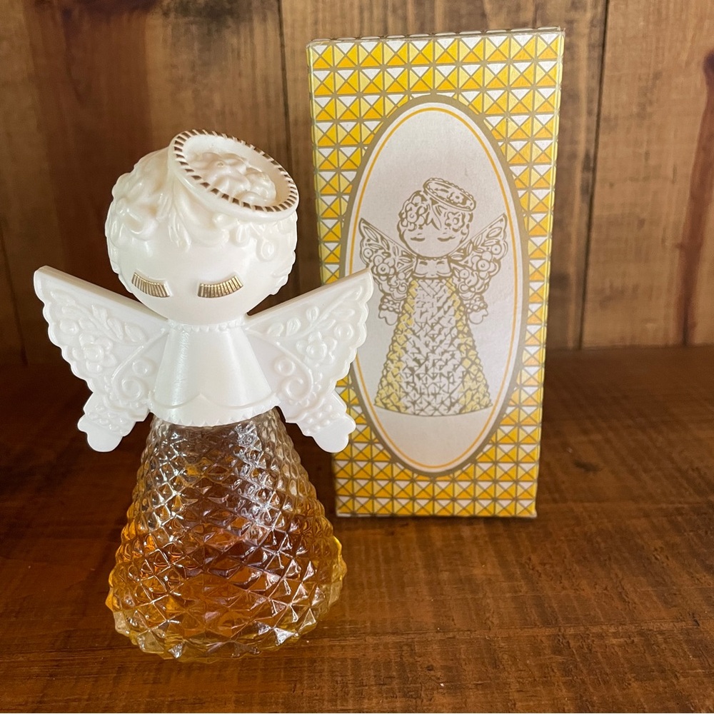 Vtg 1970s Avon HEAVENLY ANGEL Sweet Honesty Cologne Perfume Glass Bottle